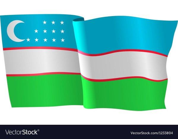 Реющий флаг Узбекистана