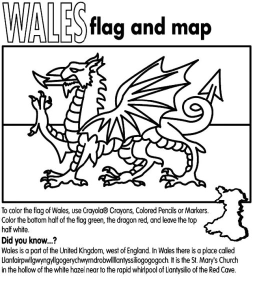 Символ Уэльса дракон раскраска