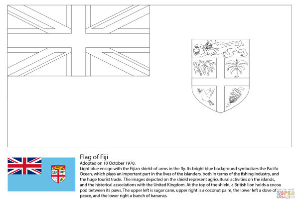 Флаг Фиджи раскраска