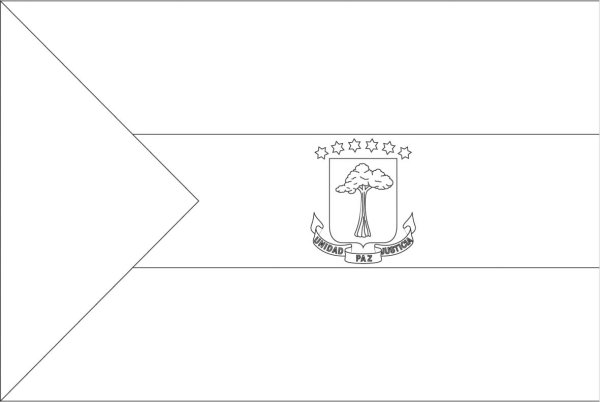 Флаг Экваториальная Гвинея раскраска