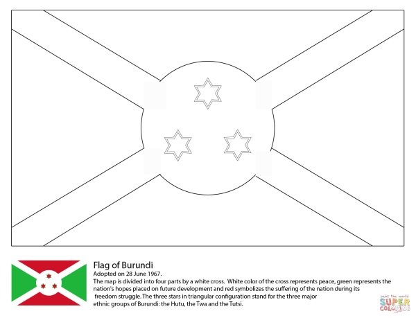 Раскраска Африка флаг для детей
