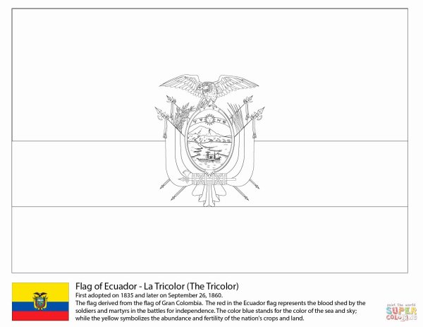 Флаг Эквадора раскраска