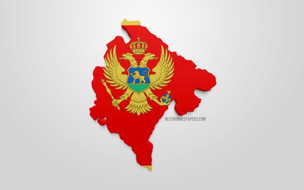 Флаг Черногории на карте