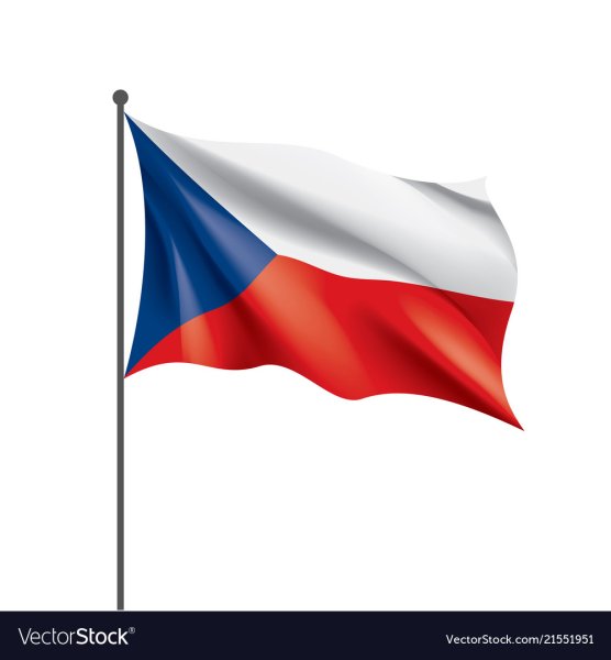 Флаг Чехии на флагштоке