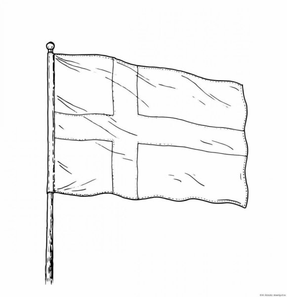 Флаг Финляндии раскраска для детей