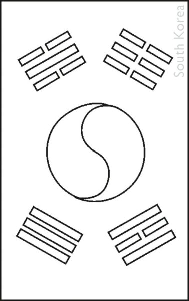 Корейский флаг раскраска