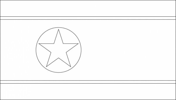 Флаг КНДР раскрасить