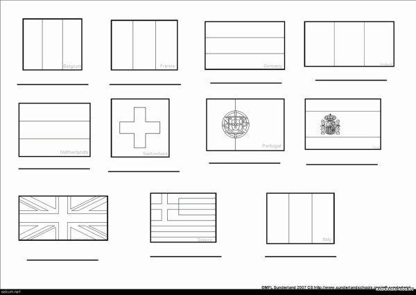 Флаги стран для раскрашивания