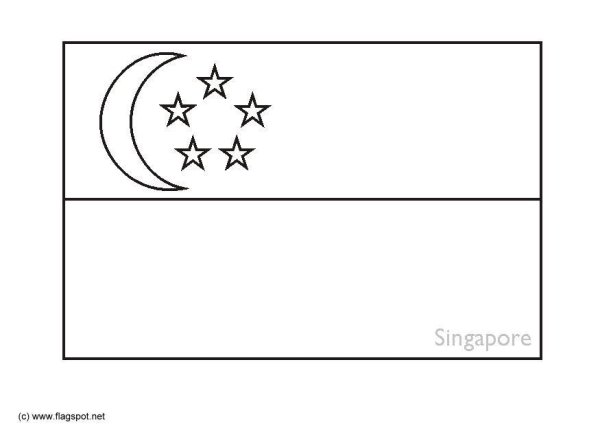 Флаг Сингапура раскраска