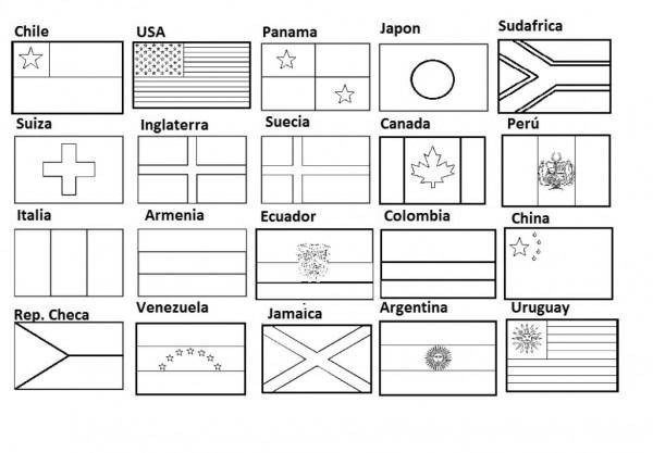 Флаги стран мира раскраски