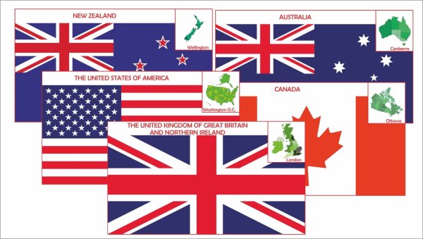 Флаги англоговорящих стран