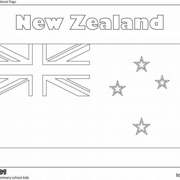 Флаг новой Зеландии для раскрашивания