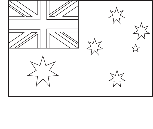Флаг Австралии разукрашка