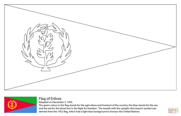 Флаг Эритреи раскраска