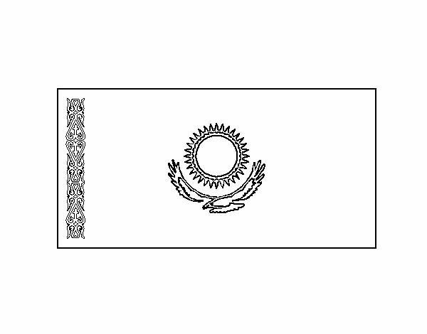 Флаг и герб Казахстана раскраска