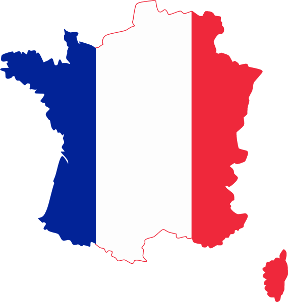 Карта Франции с флагом