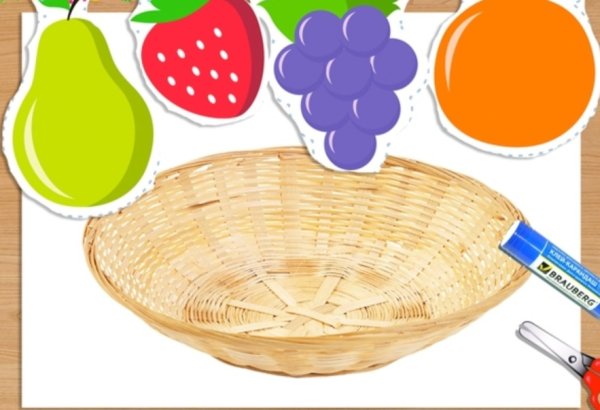 Аппликация тарелка фруктов