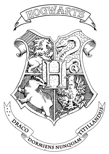 Гарри Поттер герб черно белый