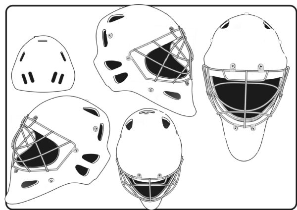 Шлем хоккейный спереди и сбоку