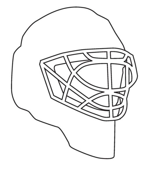 Шлем вратаря хоккейный сбоку вектор