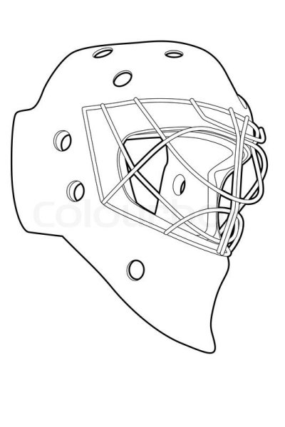 Вратарский шлем хоккейный вектор