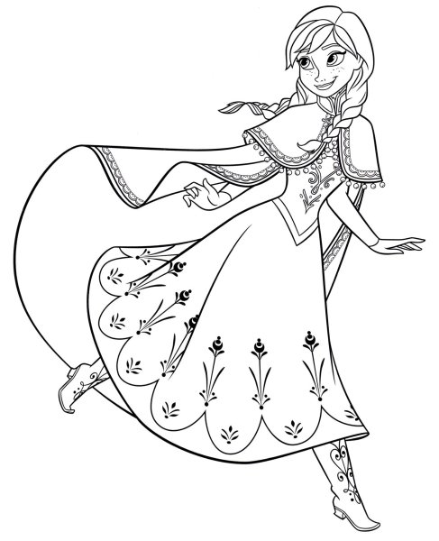 Анна Холодное сердце раскраска