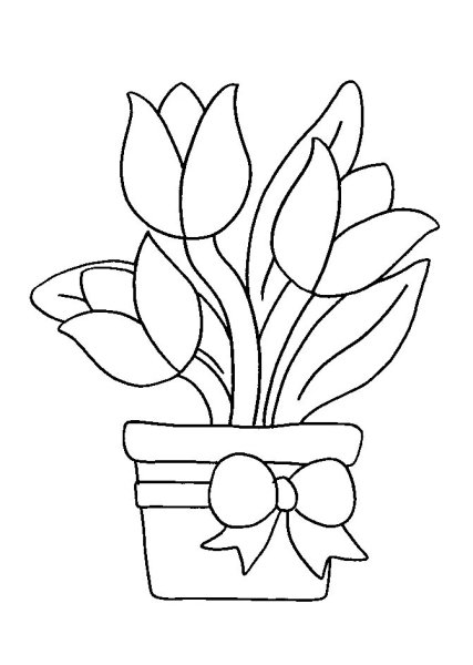 Трафарет вазы для цветов