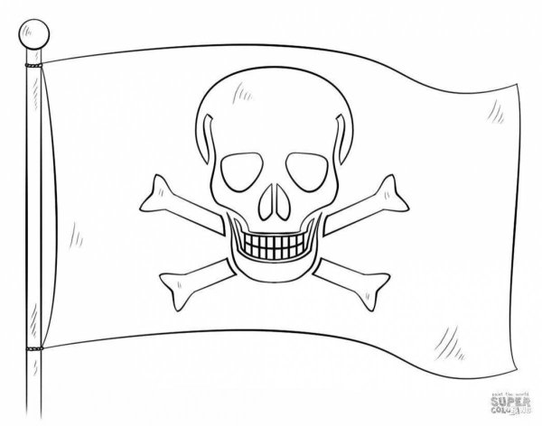 Пиратский флаг рисунок