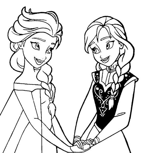 Раскраски принцессы Эльза и Анна