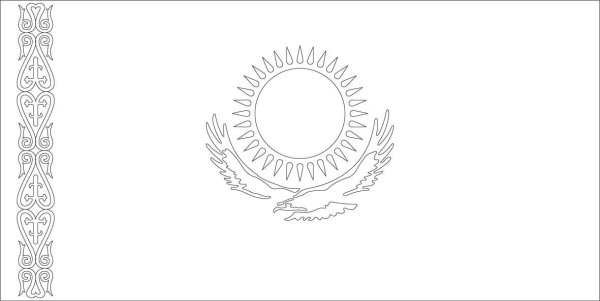 Флаг Казахстана контур