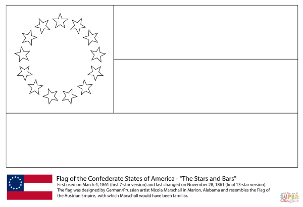 Раскраска Flag of America States