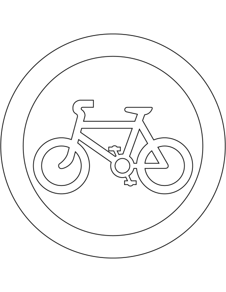 Знак велосипедная дорожка раскраска