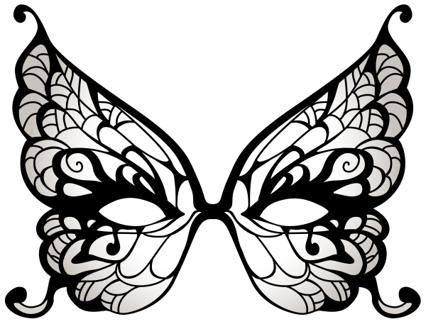 Раскраска маска бабочка