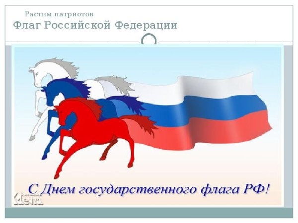 Российский флаг в виде коней