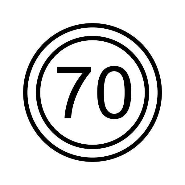 Ограничение скорости 70