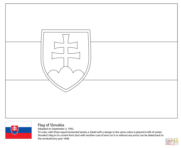 Флаг Словакии раскраска