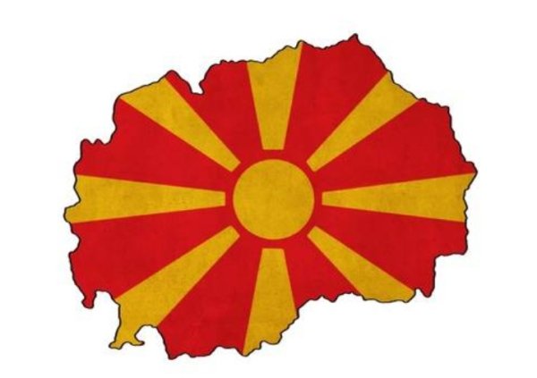 Флаг Северной Македонии на карте