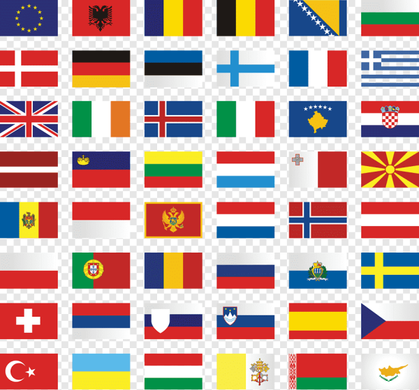 Флаги yewropeyskih стран мира