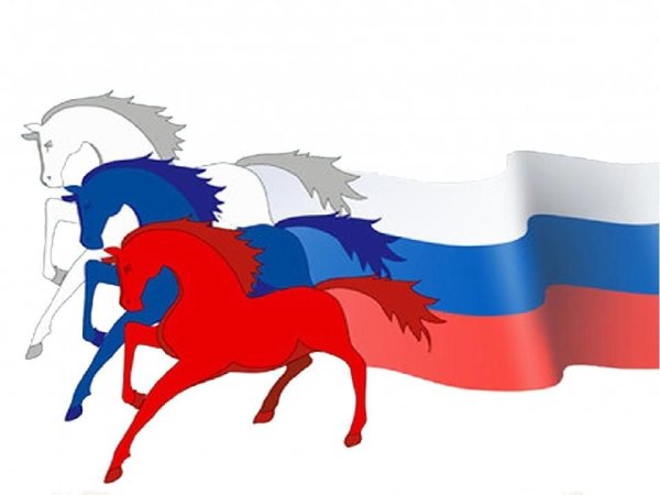 Флаг России кони