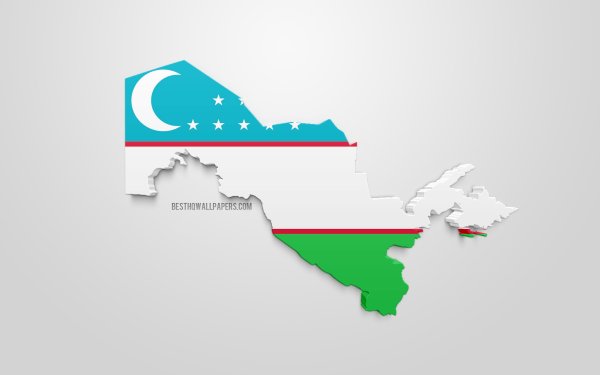 Uzbekistan SSR Flag Map