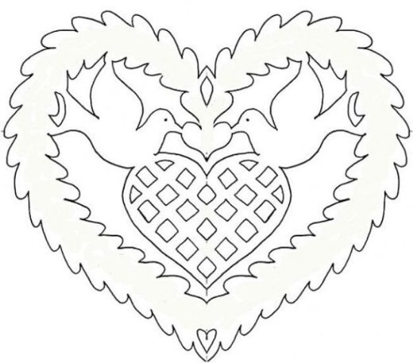 Трафарет валентинки