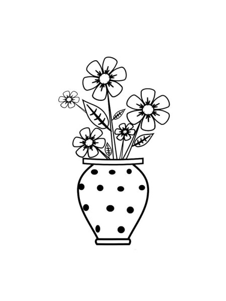 Силуэт вазы с цветами