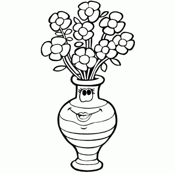 Трафареты красивая ваза с цветами (49 фото)