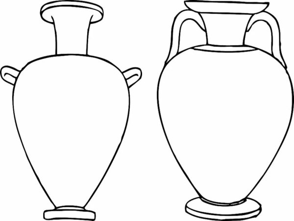 Амфора ваза древней Греции карандашом
