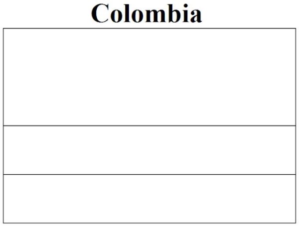 Флаг Колумбии раскраска