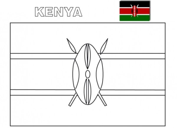 Флаг Кении раскраска