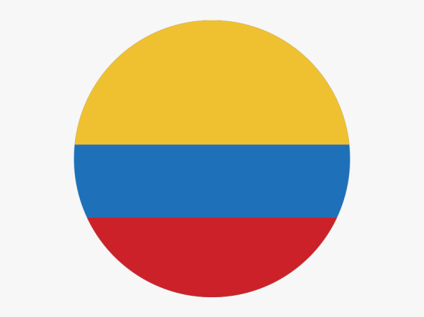 Карточка с территорией Колумбии флагом на белом фоне
