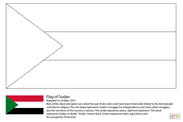 Судан флаг раскраска