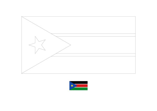 Флаг ЮАР раскраска