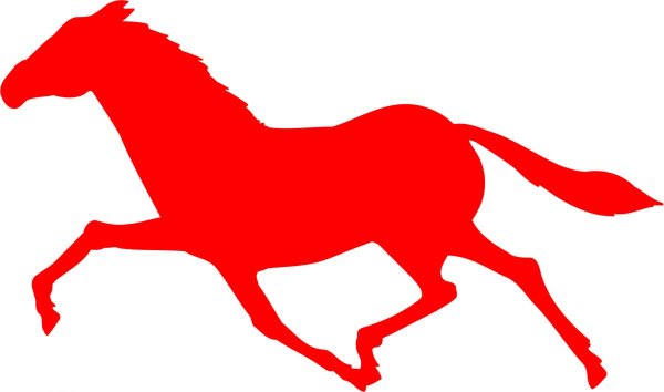 Красный конь трафарет